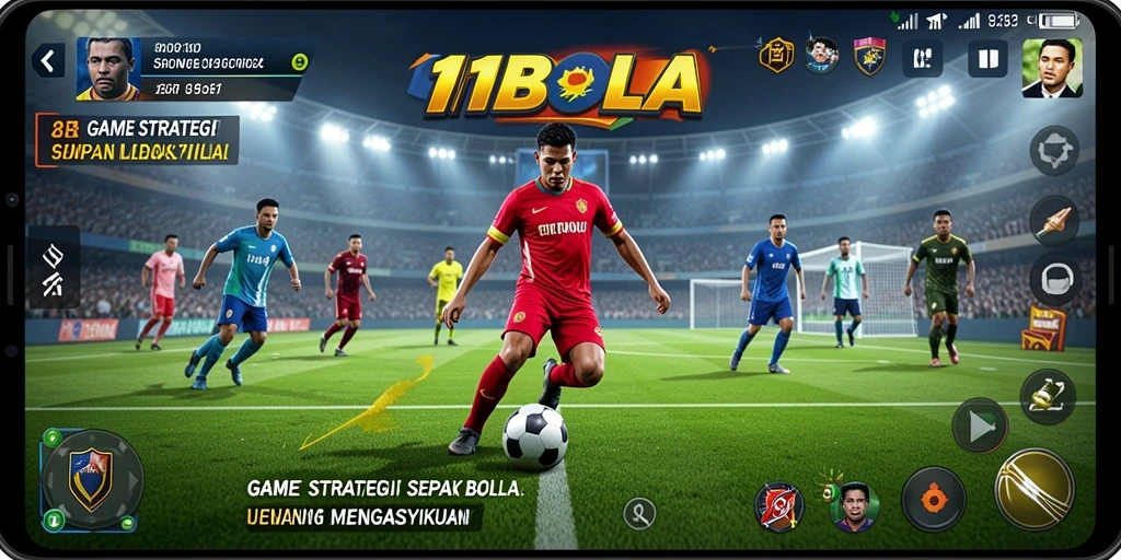 Gameplay menegangkan di lapangan sepak bola 11BOLA.