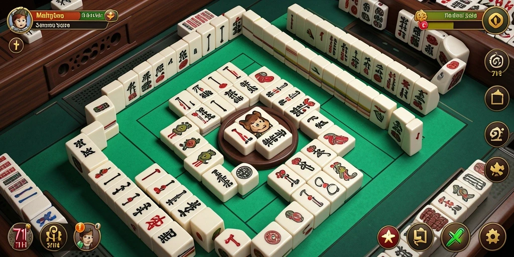 Screenshot utama 71H menampilkan gameplay Mahjong yang menarik.