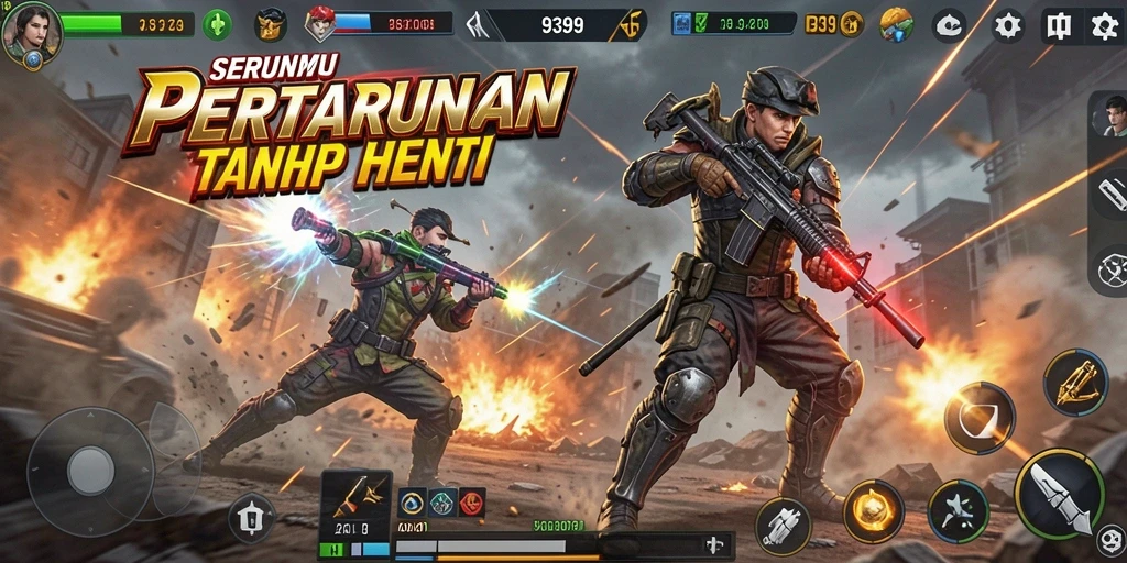 Tampilan gameplay 9399 yang penuh aksi dan seru.