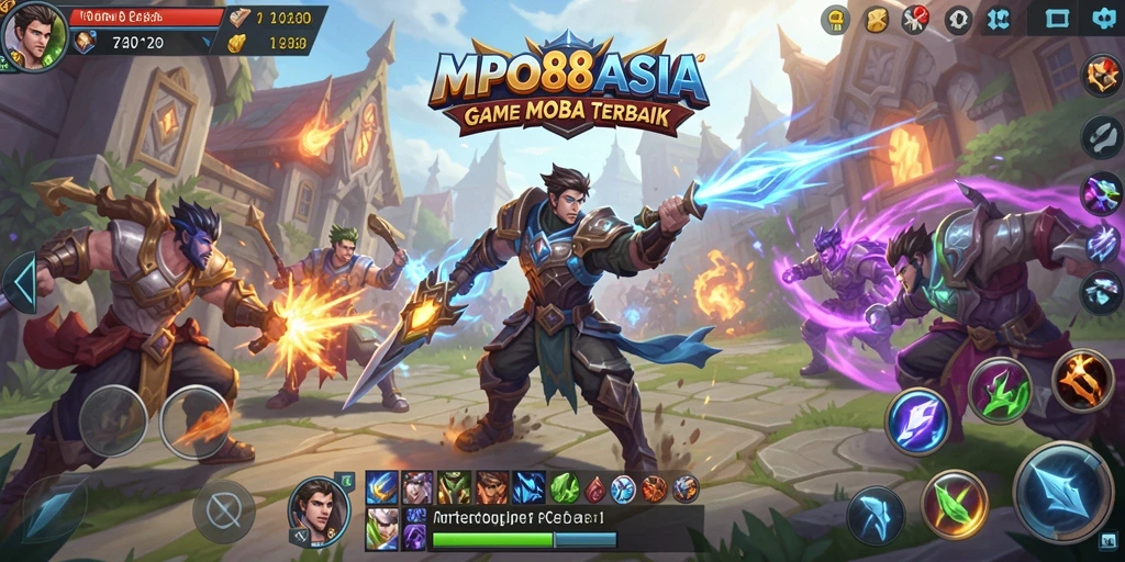 Gameplay seru MPO88ASIA dengan aksi MOBA yang intens.
