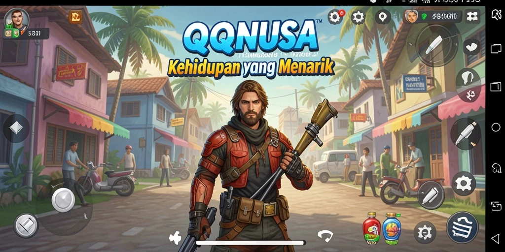 Tampilan utama gameplay QQNUSA yang menarik dan dinamis.