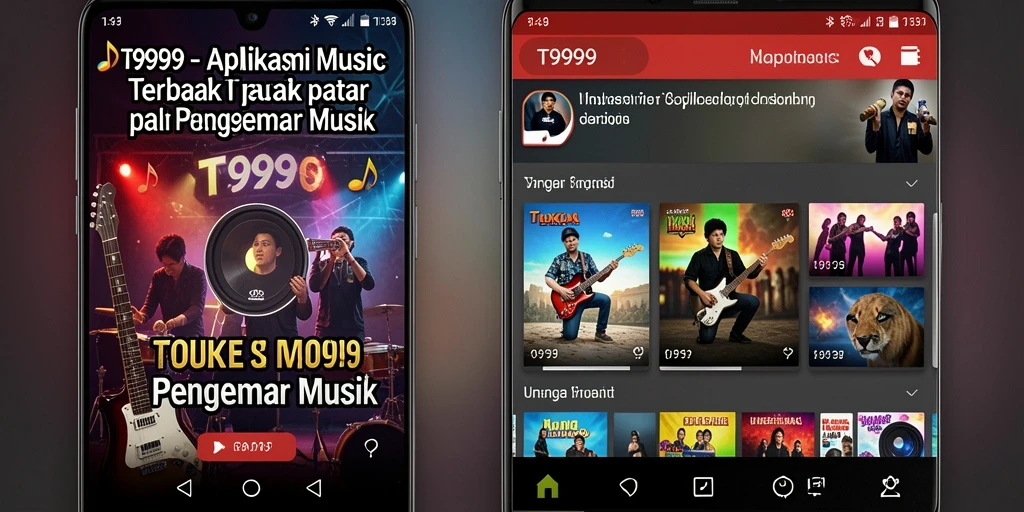 Tampilan gameplay T9999 dengan fitur musik menarik.
