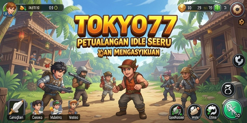 Screenshot gameplay TOKYO77 menampilkan karakter dalam aksi Idle yang menarik.